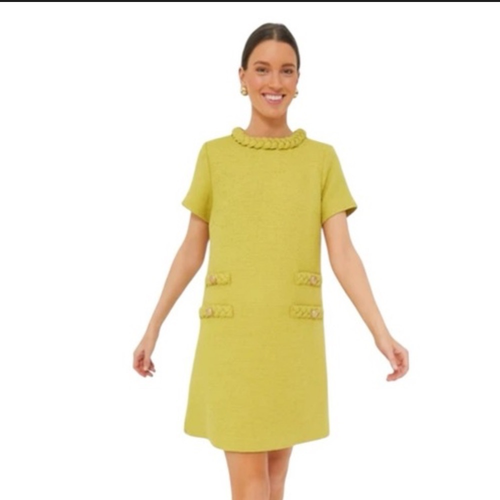 NWT Tuckernuck Chartreuse Tweed Jackie Dress XXL